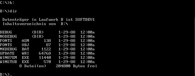 Inhalt der Diskette SOFTDEV1