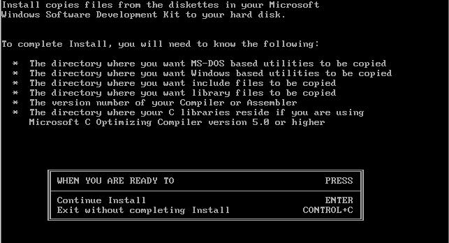 Aufrufen von INSTALL