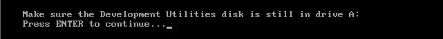 Prüfung der richtigen Diskette UTILITIES