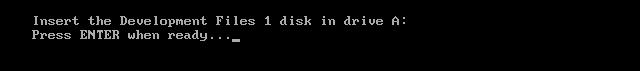 Diskette DEVELOPMENT FILES einlegen