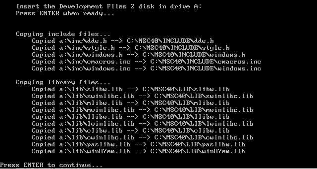 Diskette DEVELOPMENT FILES einlegen