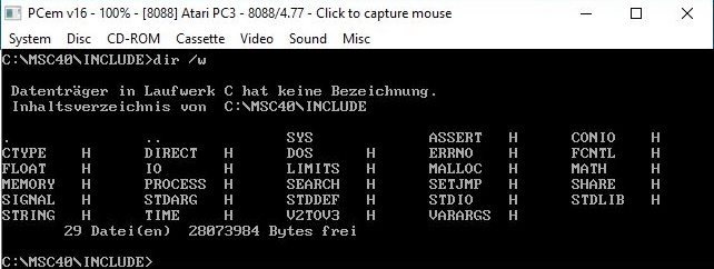 Inhalt des Verzeichnis INLCUDE