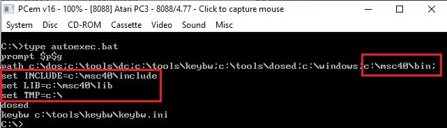 Verzeichnisse für den C-Compiler