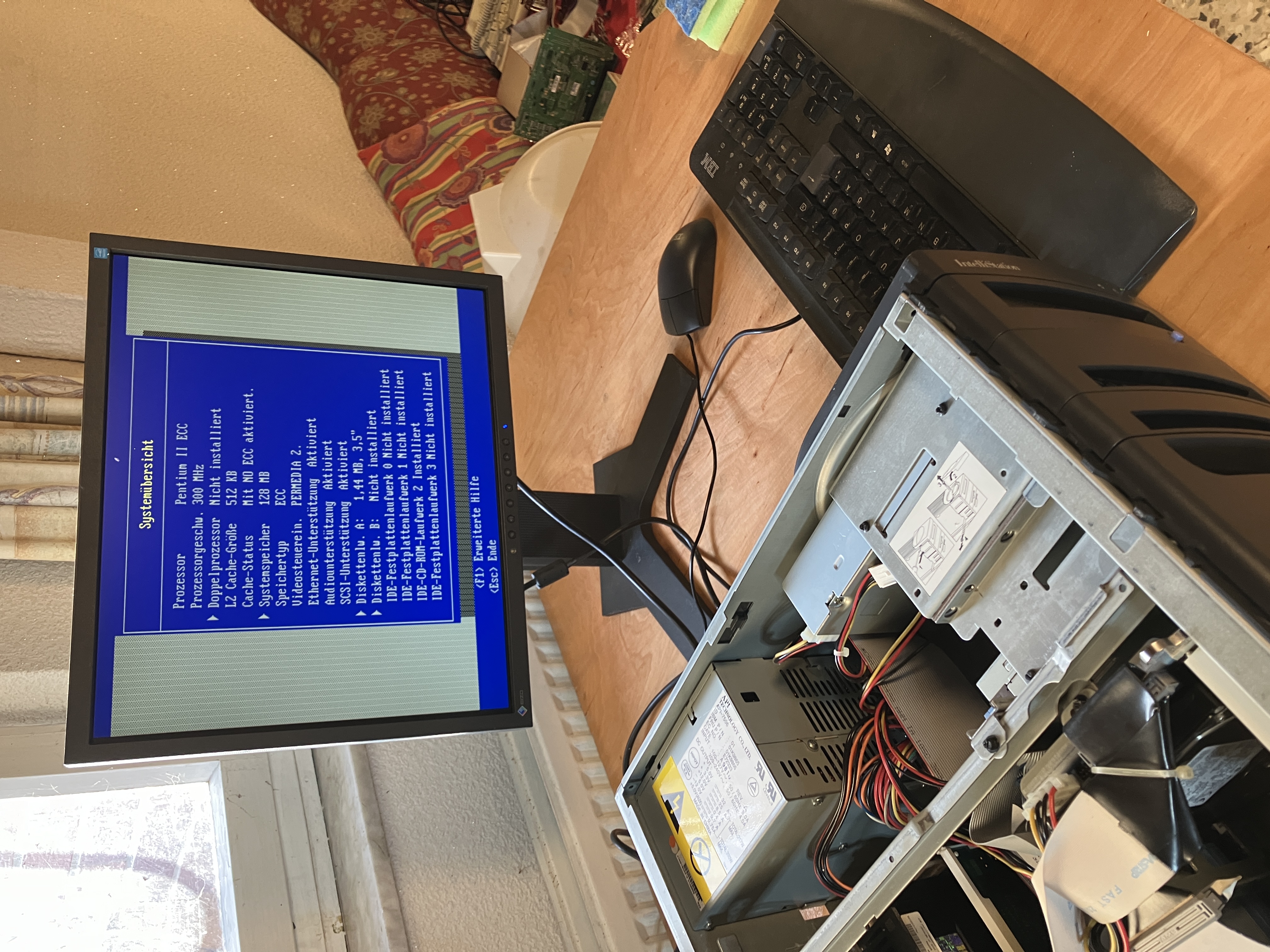 Einschaltbildschirm mit BIOS