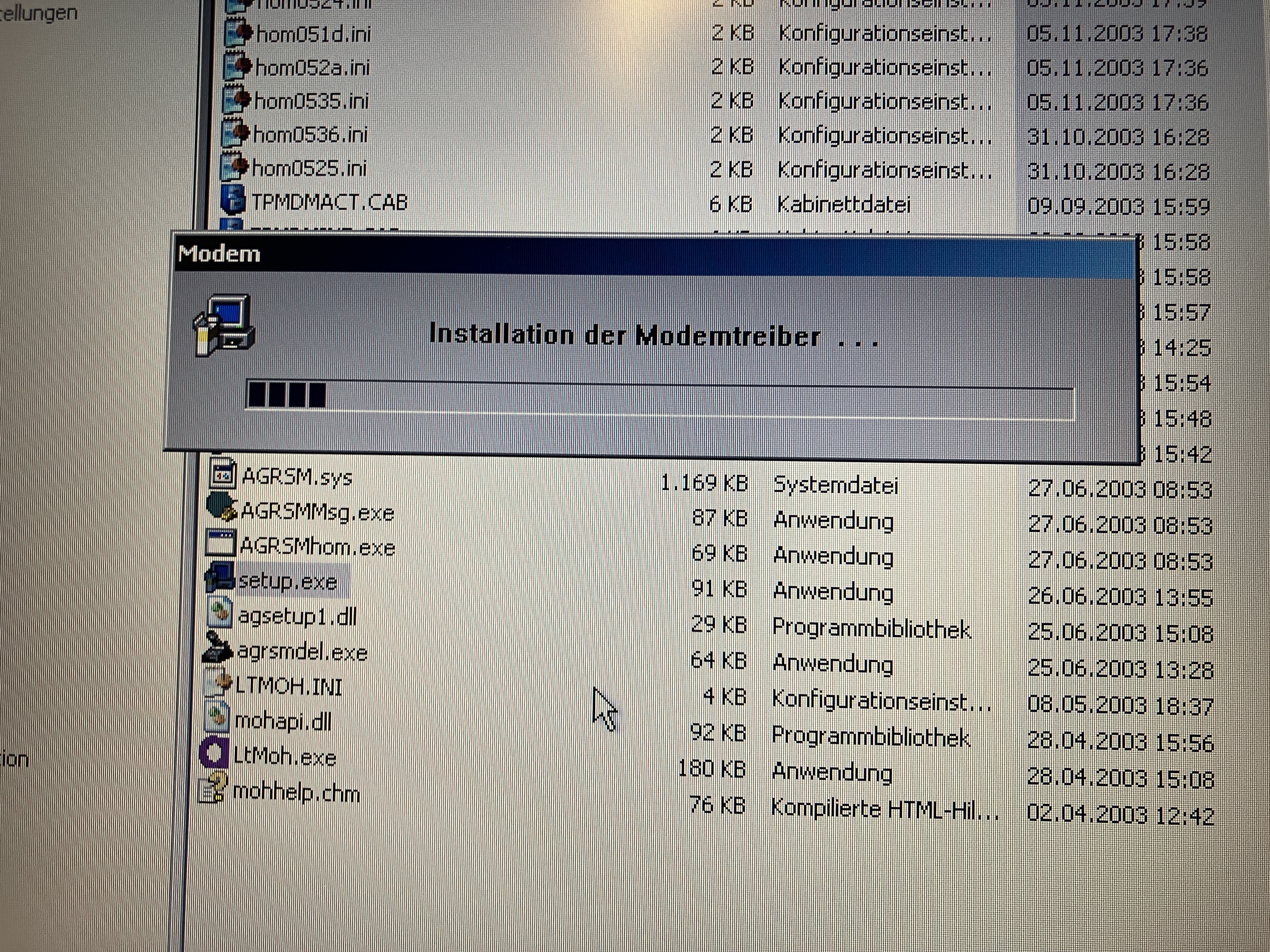 Installation des Modem Treibers